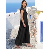image:imageANRABESS Womens Summer Dress Ruffle Sleeve V Neck Vacation Maxi DressesBlack