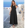 image:imageANRABESS Womens Summer Dress Ruffle Sleeve V Neck Vacation Maxi DressesBlack