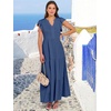 image:imageANRABESS Womens Summer Dress Ruffle Sleeve V Neck Vacation Maxi DressesBlue