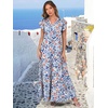 image:imageANRABESS Womens Summer Dress Ruffle Sleeve V Neck Vacation Maxi DressesBlue Orange Floral