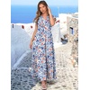 image:imageANRABESS Womens Summer Dress Ruffle Sleeve V Neck Vacation Maxi DressesBlue Orange Floral