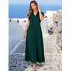 image:imageANRABESS Womens Summer Dress Ruffle Sleeve V Neck Vacation Maxi DressesDeep Green
