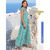 image:imageANRABESS Womens Summer Dress Ruffle Sleeve V Neck Vacation Maxi DressesFloral Green