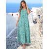 image:imageANRABESS Womens Summer Dress Ruffle Sleeve V Neck Vacation Maxi DressesFloral Green