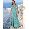 image:imageANRABESS Womens Summer Dress Ruffle Sleeve V Neck Vacation Maxi DressesFloral Green