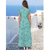 image:imageANRABESS Womens Summer Dress Ruffle Sleeve V Neck Vacation Maxi DressesFloral Green