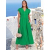 image:imageANRABESS Womens Summer Dress Ruffle Sleeve V Neck Vacation Maxi DressesForest