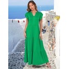 image:imageANRABESS Womens Summer Dress Ruffle Sleeve V Neck Vacation Maxi DressesForest