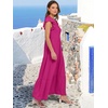 image:imageANRABESS Womens Summer Dress Ruffle Sleeve V Neck Vacation Maxi DressesHot Pink