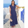 image:imageANRABESS Womens Summer Dress Ruffle Sleeve V Neck Vacation Maxi DressesNavy Blue