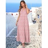 image:imageANRABESS Womens Summer Dress Ruffle Sleeve V Neck Vacation Maxi DressesPink Floral