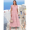 image:imageANRABESS Womens Summer Dress Ruffle Sleeve V Neck Vacation Maxi DressesPink Floral