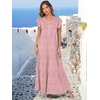image:imageANRABESS Womens Summer Dress Ruffle Sleeve V Neck Vacation Maxi DressesPink Floral