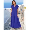 image:imageANRABESS Womens Summer Dress Ruffle Sleeve V Neck Vacation Maxi DressesRoyal Blue
