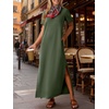 image:imageANRABESS Womens Summer Maxi Dresses Wrinkle Free with PocketsArmy Green