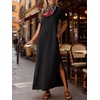 image:imageANRABESS Womens Summer Maxi Dresses Wrinkle Free with PocketsBlack