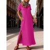 image:imageANRABESS Womens Summer Maxi Dresses Wrinkle Free with PocketsHot Pink