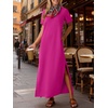 image:imageANRABESS Womens Summer Maxi Dresses Wrinkle Free with PocketsHot Pink