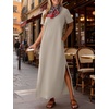 image:imageANRABESS Womens Summer Maxi Dresses Wrinkle Free with PocketsLight Khaki