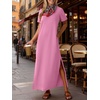 image:imageANRABESS Womens Summer Maxi Dresses Wrinkle Free with PocketsPink