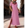 image:imageANRABESS Womens Summer Maxi Dresses Wrinkle Free with PocketsPink