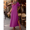image:imageANRABESS Womens Summer Maxi Dresses Wrinkle Free with PocketsPurple Red