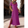 image:imageANRABESS Womens Summer Maxi Dresses Wrinkle Free with PocketsPurple Red