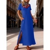 image:imageANRABESS Womens Summer Maxi Dresses Wrinkle Free with PocketsRoyal Blue