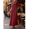 image:imageANRABESS Womens Summer Maxi Dresses Wrinkle Free with PocketsWine Red