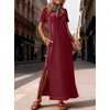image:imageANRABESS Womens Summer Maxi Dresses Wrinkle Free with PocketsWine Red