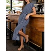 image:imageANRABESS Womens Summer WrinkleFree Maxi DressNavy Blue White Stripe