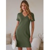 image:imageANRABESS Womens Wrinkle Free Summer Casual Short Sleeve Mini DressesArmy Green