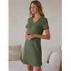 image:imageANRABESS Womens Wrinkle Free Summer Casual Short Sleeve Mini DressesArmy Green