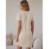 image:imageANRABESS Womens Wrinkle Free Summer Casual Short Sleeve Mini DressesBeige