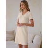 image:imageANRABESS Womens Wrinkle Free Summer Casual Short Sleeve Mini DressesBeige