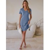 image:imageANRABESS Womens Wrinkle Free Summer Casual Short Sleeve Mini DressesBlue
