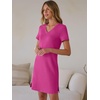 image:imageANRABESS Womens Wrinkle Free Summer Casual Short Sleeve Mini DressesHot Pink