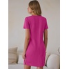 image:imageANRABESS Womens Wrinkle Free Summer Casual Short Sleeve Mini DressesHot Pink