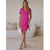 image:imageANRABESS Womens Wrinkle Free Summer Casual Short Sleeve Mini DressesHot Pink