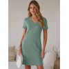 image:imageANRABESS Womens Wrinkle Free Summer Casual Short Sleeve Mini DressesLight Green