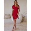 image:imageANRABESS Womens Wrinkle Free Summer Casual Short Sleeve Mini DressesRed