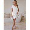 image:imageANRABESS Womens Wrinkle Free Summer Casual Short Sleeve Mini DressesWhite