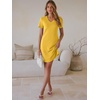 image:imageANRABESS Womens Wrinkle Free Summer Casual Short Sleeve Mini DressesYellow