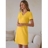 image:imageANRABESS Womens Wrinkle Free Summer Casual Short Sleeve Mini DressesYellow