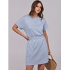 image:imageANRABESS Womens Wrinkle Free Summer Casual Short Sleeve Mini T Shirt DressLight Blue