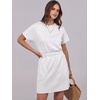 image:imageANRABESS Womens Wrinkle Free Summer Casual Short Sleeve Mini T Shirt DressWhite