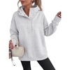 image:imageANRABESS Hoodies for Women Henley Collar Oversized SweatshirtLight Grey