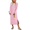 image:imageANRABESS Long Sleeve Midi Dresses for WomenFloral Pink White
