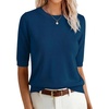 image:imageANRABESS Women Short Sleeve Crewneck Lightweight Summer SweatersDark Teal