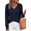 image:imageANRABESS Womens Fall V Neck Sweater 2026 Fall OutfitsNavy Blue